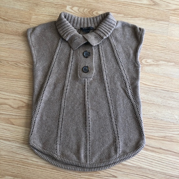 BCBGMaxAzria Tops - BCBG | Collared-sleeveless brown top Size Large